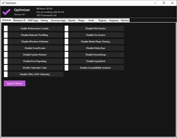 Optimizer(系统优化清理工具)最新免费版 13.7 官方版