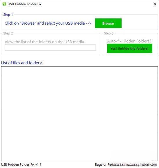 USB Hidden Folder Fix(USB隐藏文件恢复软件) 1.1 绿色免费版
